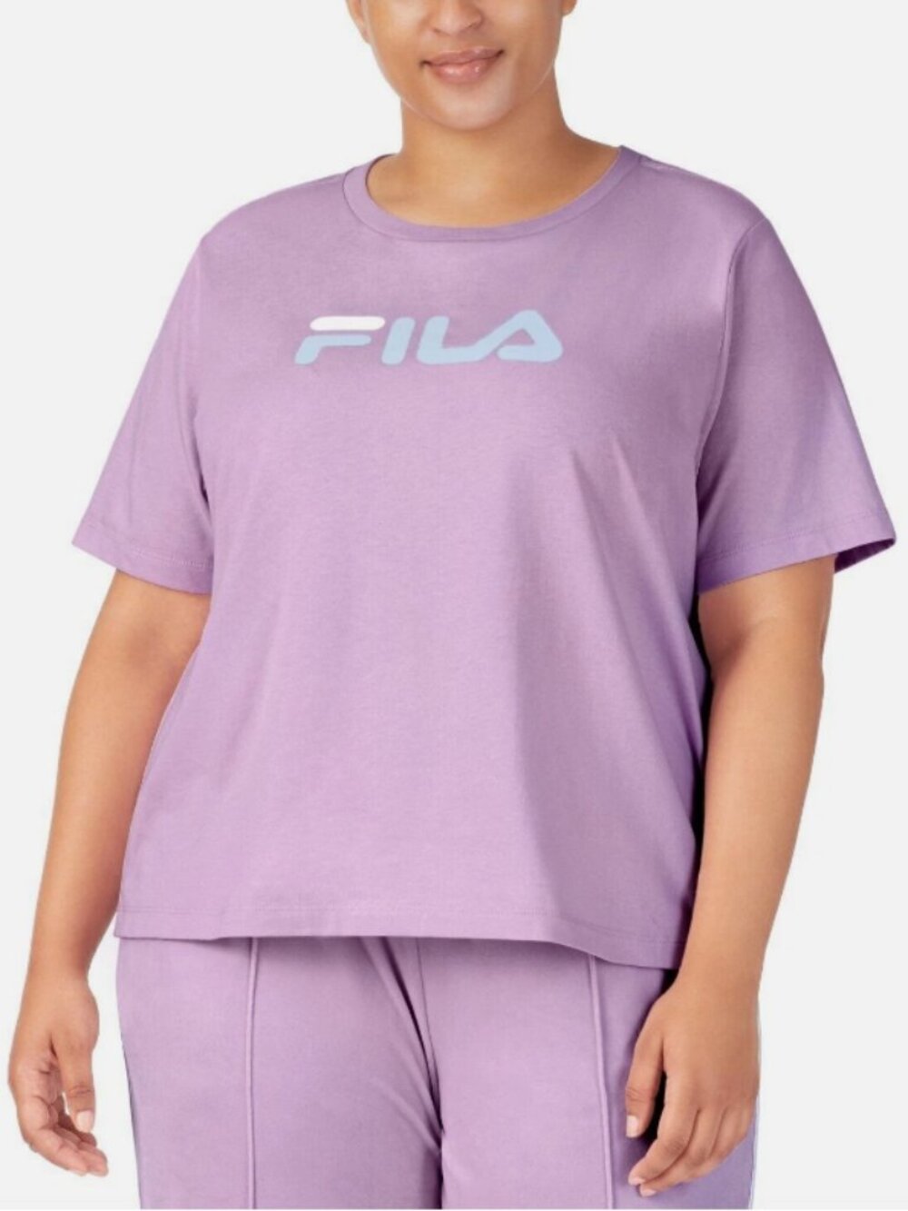 Fila Women's Plus Size T-Shirt Pink Logo 1X, 2X